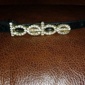 Bebe rhinestone black belt
